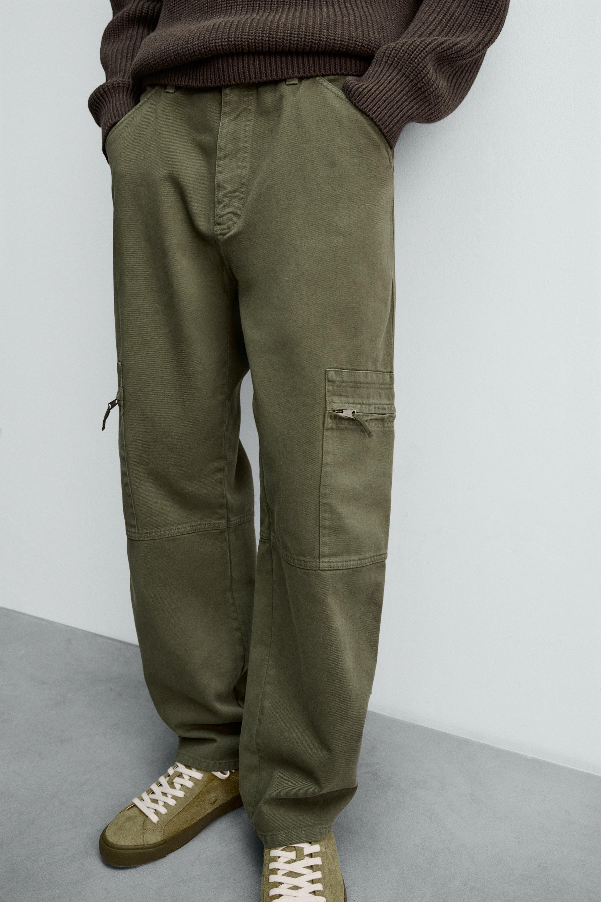 WASHED RELAXED FIT CARGO PANTS